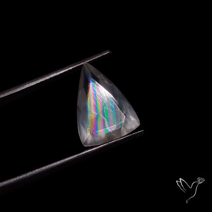 Faceted Malawi Moonstone Rare Rainbow Sheen Cut Stone