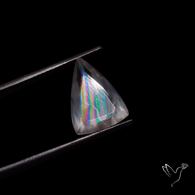 Faceted Malawi Moonstone Rare Rainbow Sheen Cut Stone