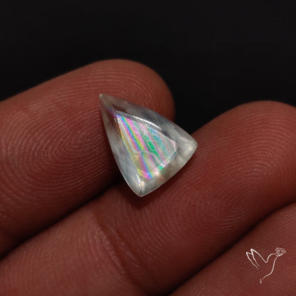 Faceted Malawi Moonstone Rare Rainbow Sheen Cut Stone