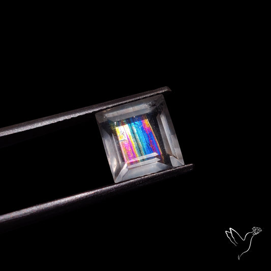 Faceted Malawi Moonstone Rare Rainbow Sheen Cut Stone