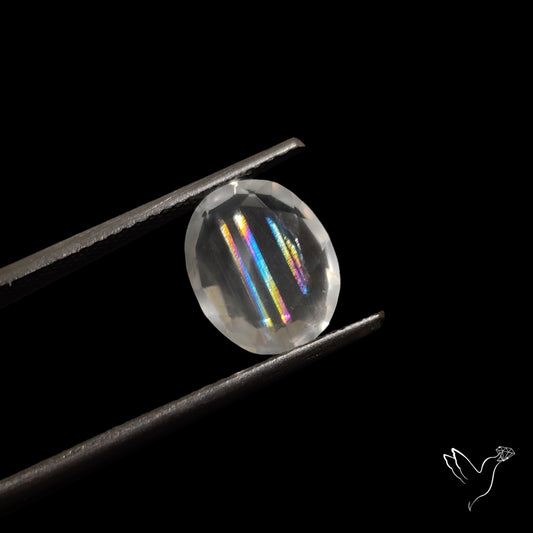 Faceted Malawi Moonstone Rare Rainbow Sheen Cut Stone