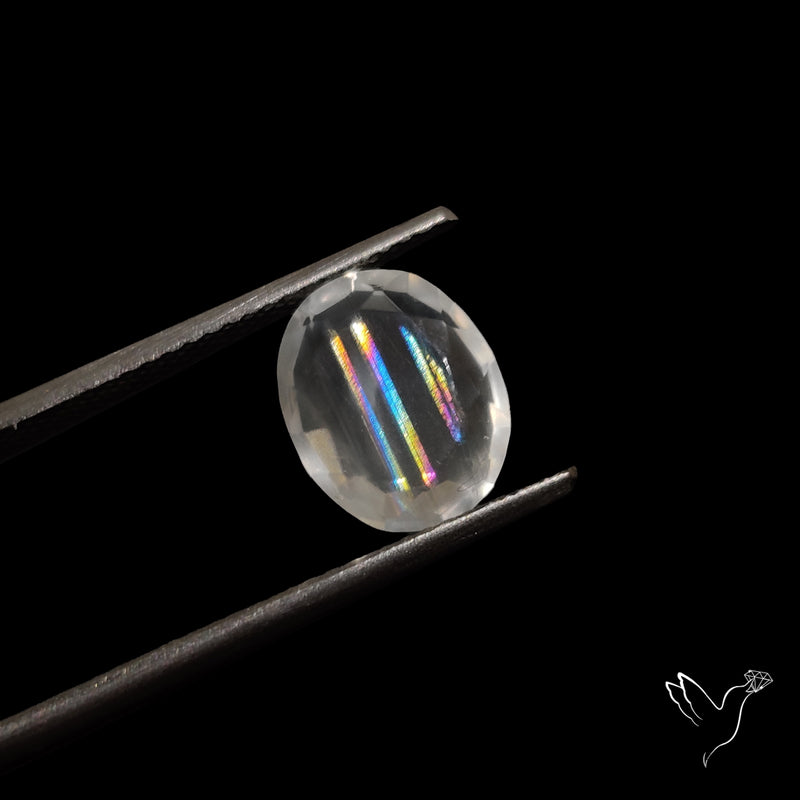 Faceted Malawi Moonstone Rare Rainbow Sheen Cut Stone