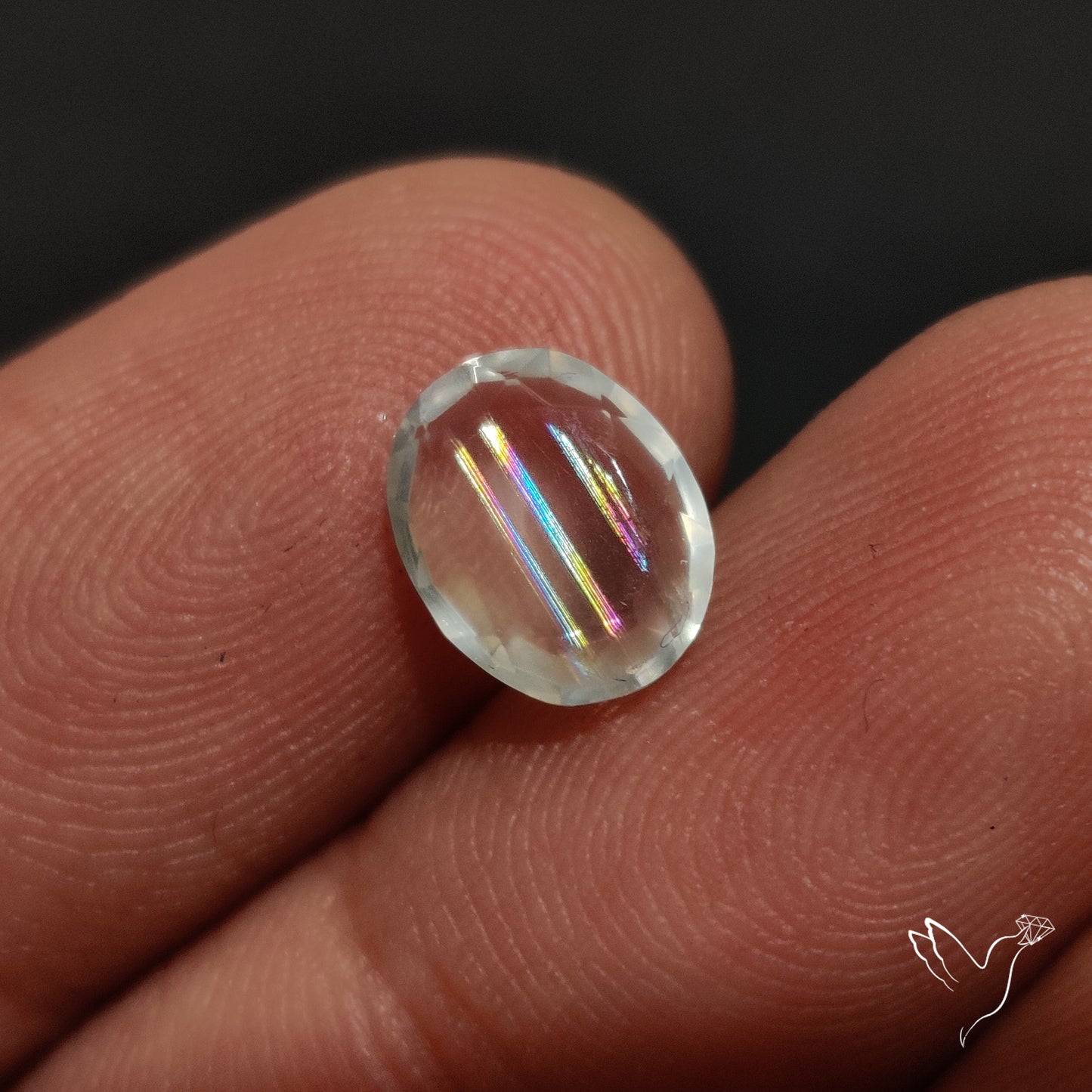 Faceted Malawi Moonstone Rare Rainbow Sheen Cut Stone