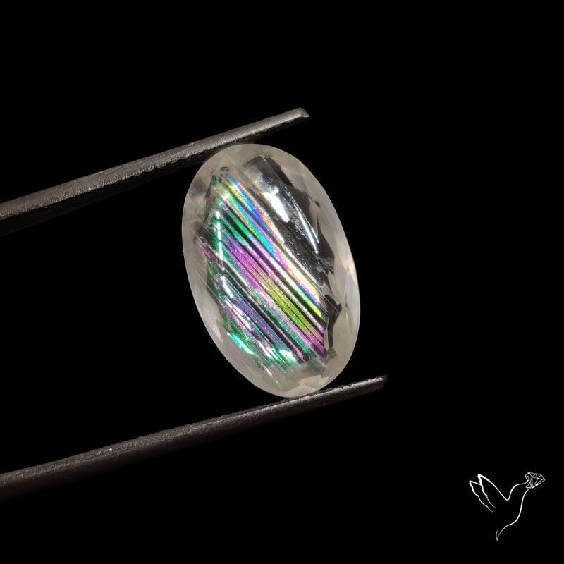 Faceted Malawi Moonstone Rare Rainbow Sheen Cut Stone
