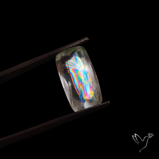 Faceted Malawi Moonstone Rare Rainbow Sheen Cut Stone