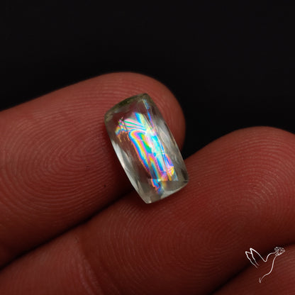 Faceted Malawi Moonstone Rare Rainbow Sheen Cut Stone