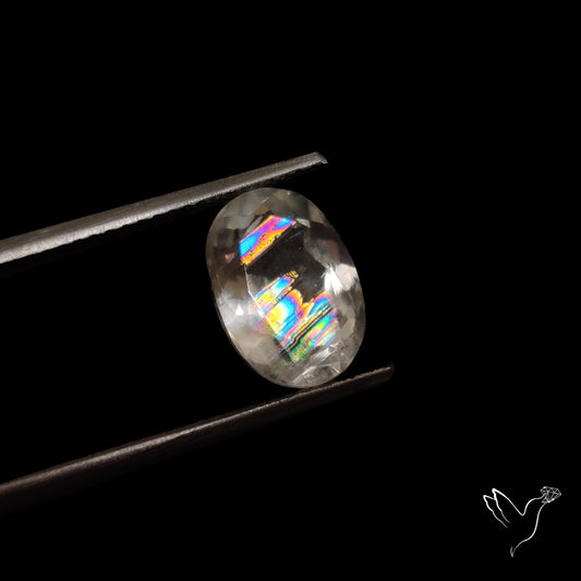 Faceted Malawi Moonstone Rare Rainbow Sheen Cut Stone