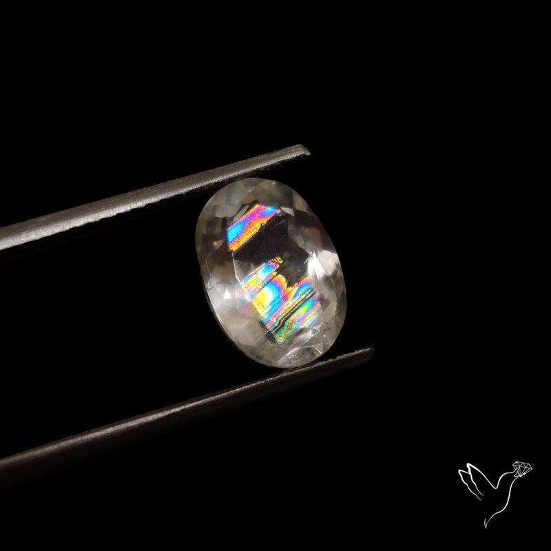 Faceted Malawi Moonstone Rare Rainbow Sheen Cut Stone