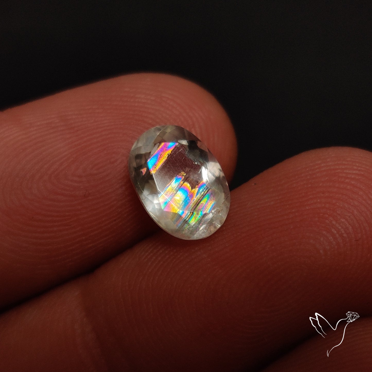 Faceted Malawi Moonstone Rare Rainbow Sheen Cut Stone
