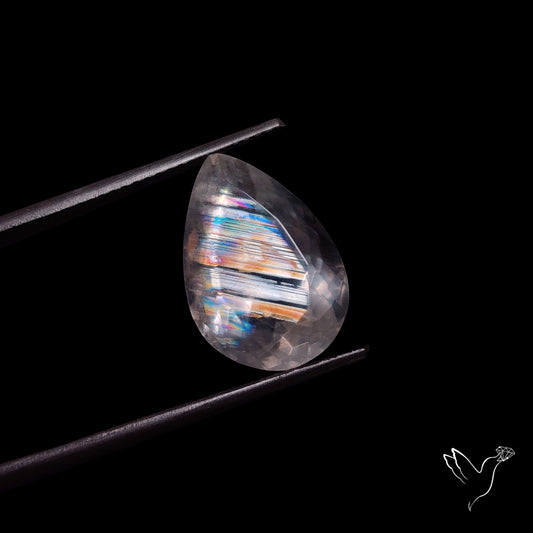 Faceted Malawi Moonstone Rare Rainbow Sheen Cut Stone