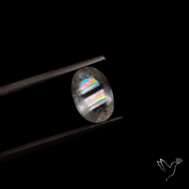 Faceted Malawi Moonstone Rare Rainbow Sheen Cut Stone