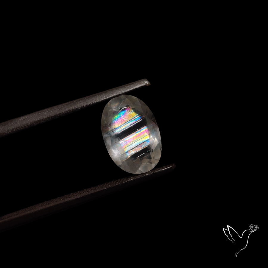 Faceted Malawi Moonstone Rare Rainbow Sheen Cut Stone