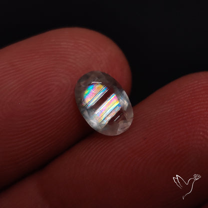Faceted Malawi Moonstone Rare Rainbow Sheen Cut Stone