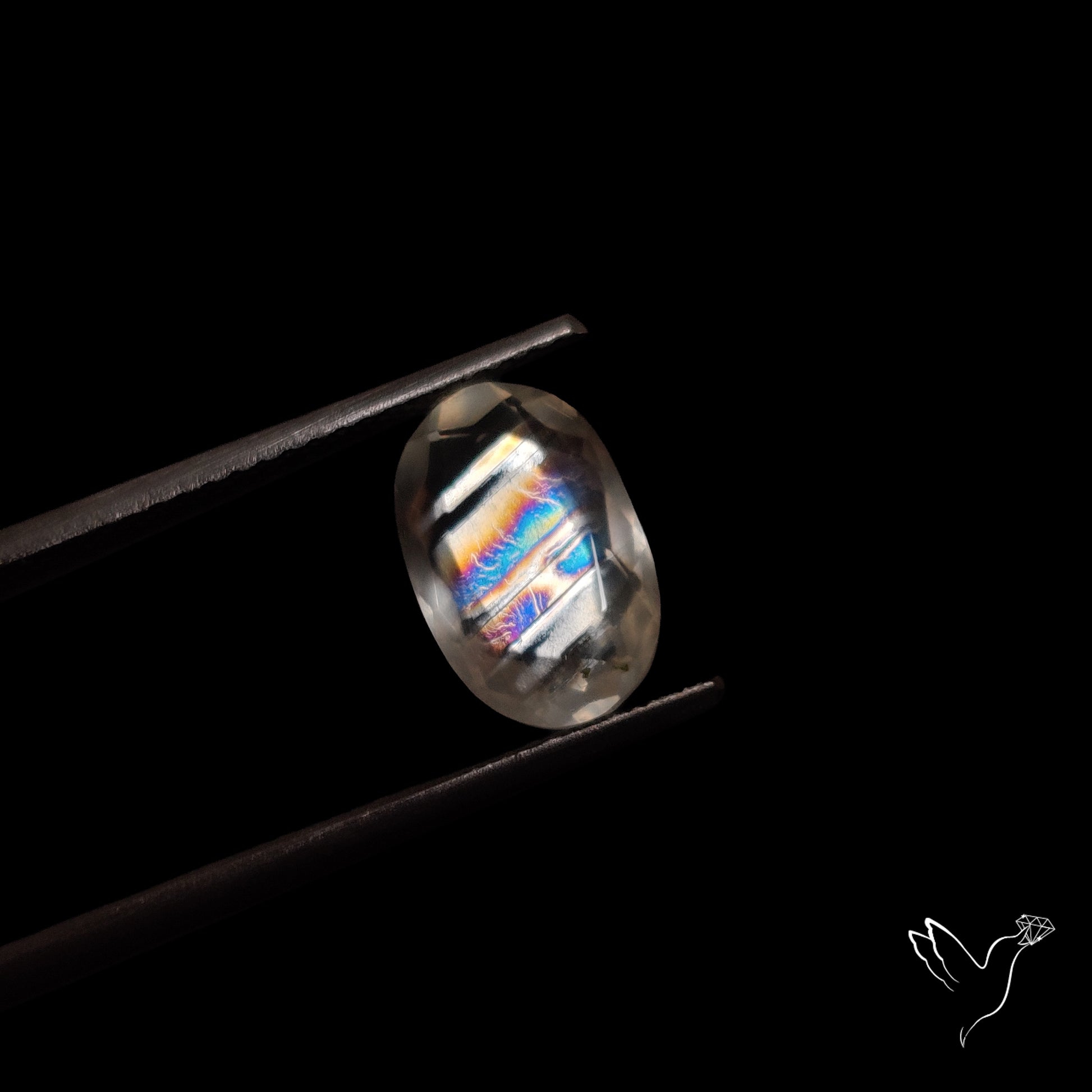 Faceted Malawi Moonstone Rare Rainbow Sheen Cut Stone