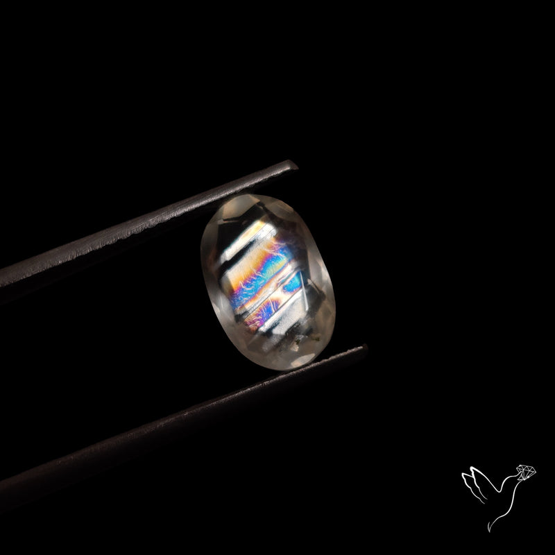 Faceted Malawi Moonstone Rare Rainbow Sheen Cut Stone