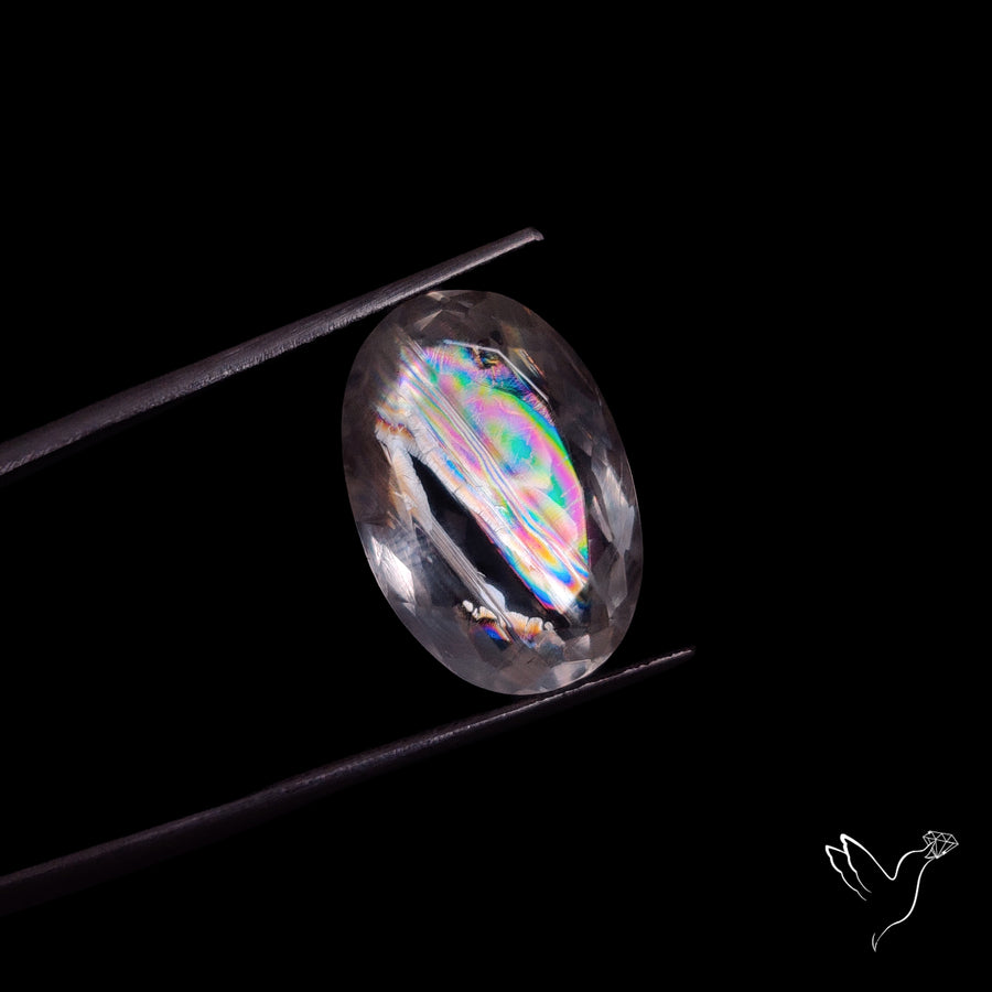 Faceted Malawi Moonstone Rare Rainbow Sheen Cut Stone