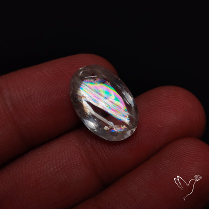 Faceted Malawi Moonstone Rare Rainbow Sheen Cut Stone