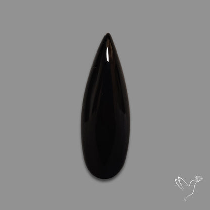 Long Black Onyx Smooth Cabochon