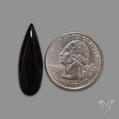 Long Black Onyx Smooth Cabochon