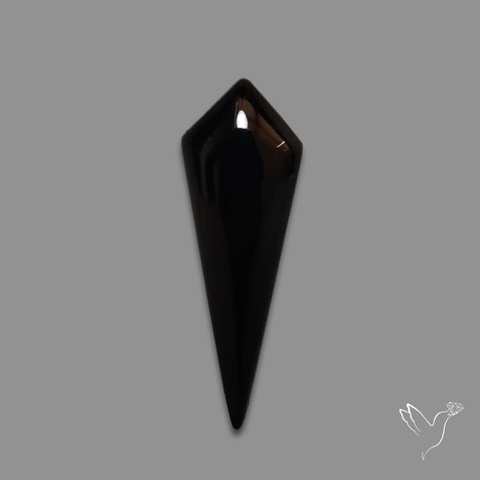 Long Black Onyx Smooth Cabochon