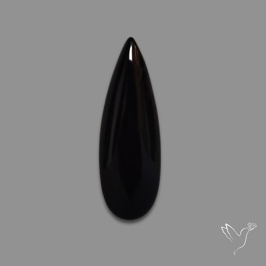 Long Black Onyx Smooth Cabochon
