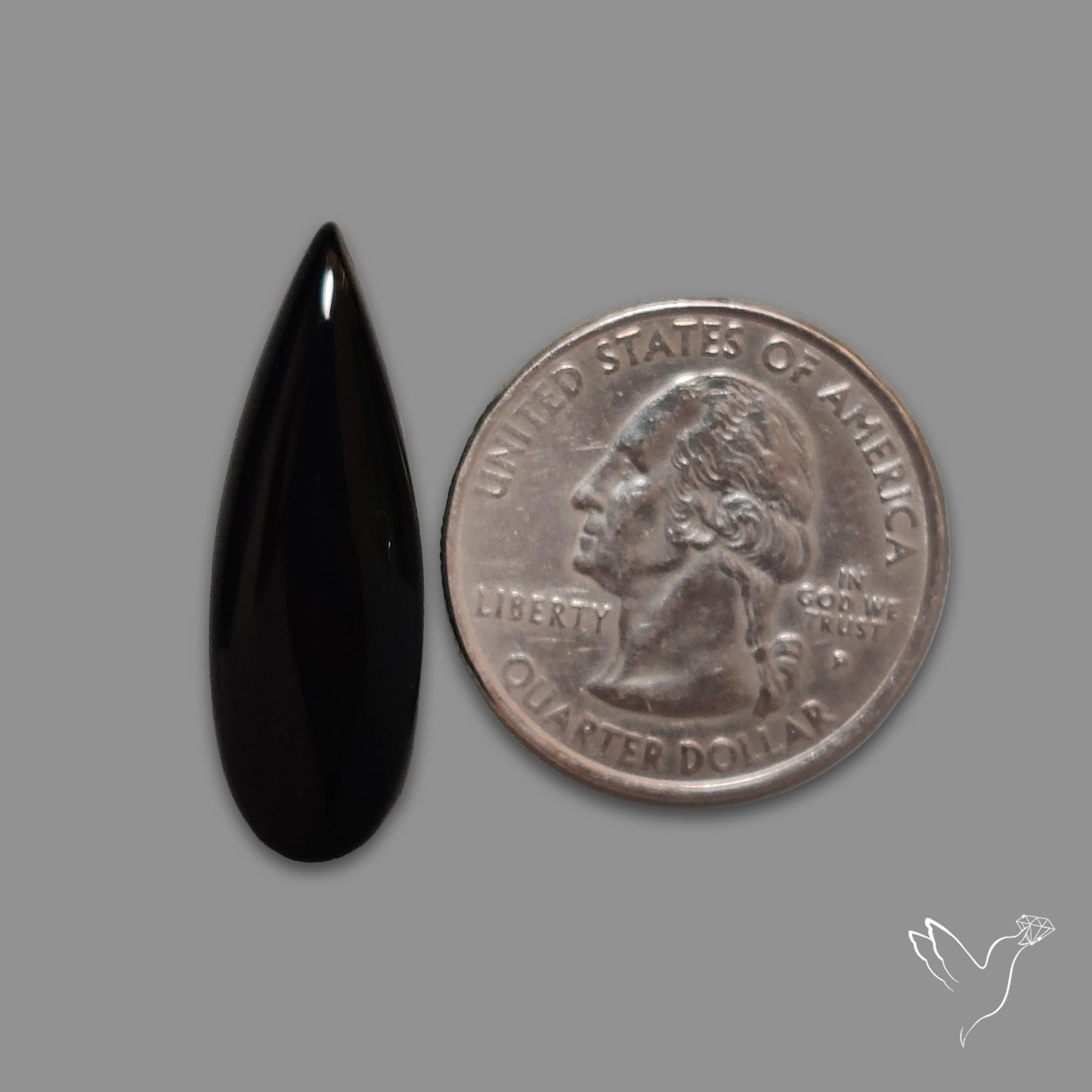Long Black Onyx Smooth Cabochon
