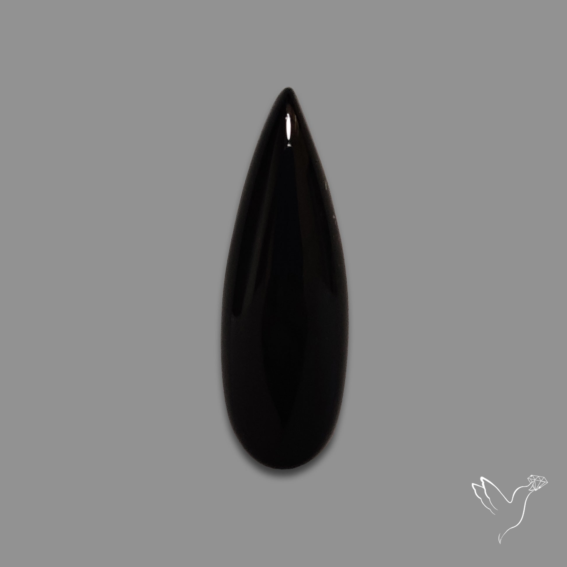 Long Black Onyx Smooth Cabochon