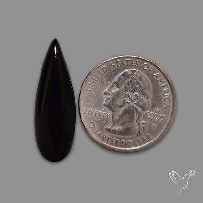 Long Black Onyx Smooth Cabochon