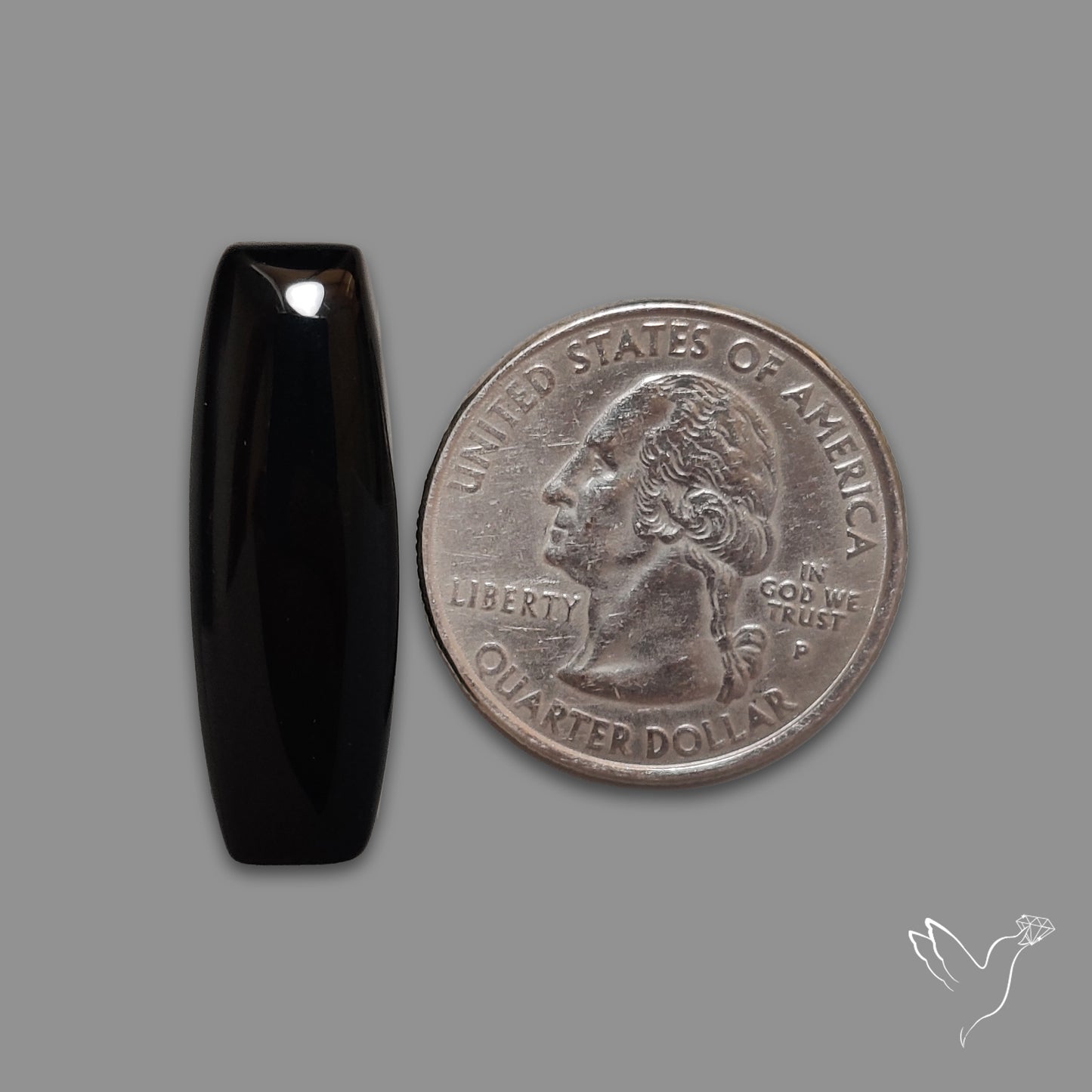 Long Black Onyx Smooth Cabochon