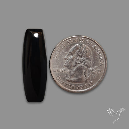 Long Black Onyx Smooth Cabochon