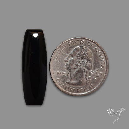Long Black Onyx Smooth Cabochon