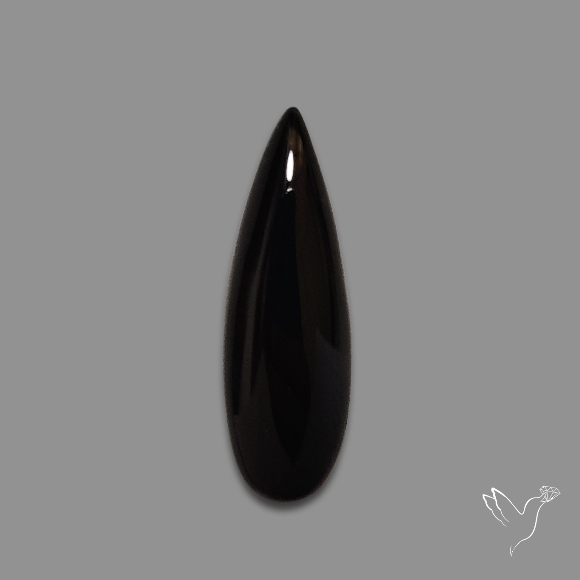 Long Black Onyx Smooth Cabochon