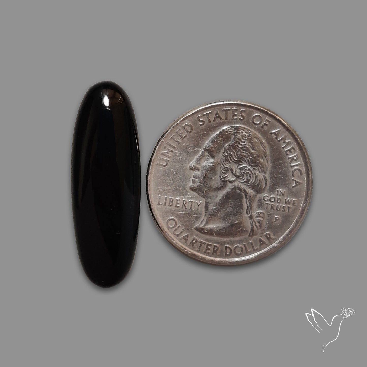 Long Black Onyx Smooth Cabochon