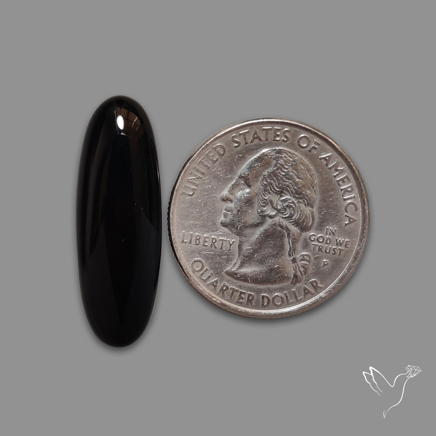 Long Black Onyx Smooth Cabochon