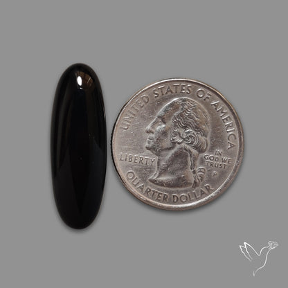 Long Black Onyx Smooth Cabochon