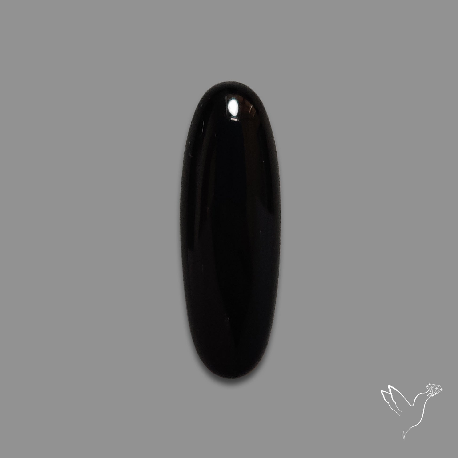Long Black Onyx Smooth Cabochon