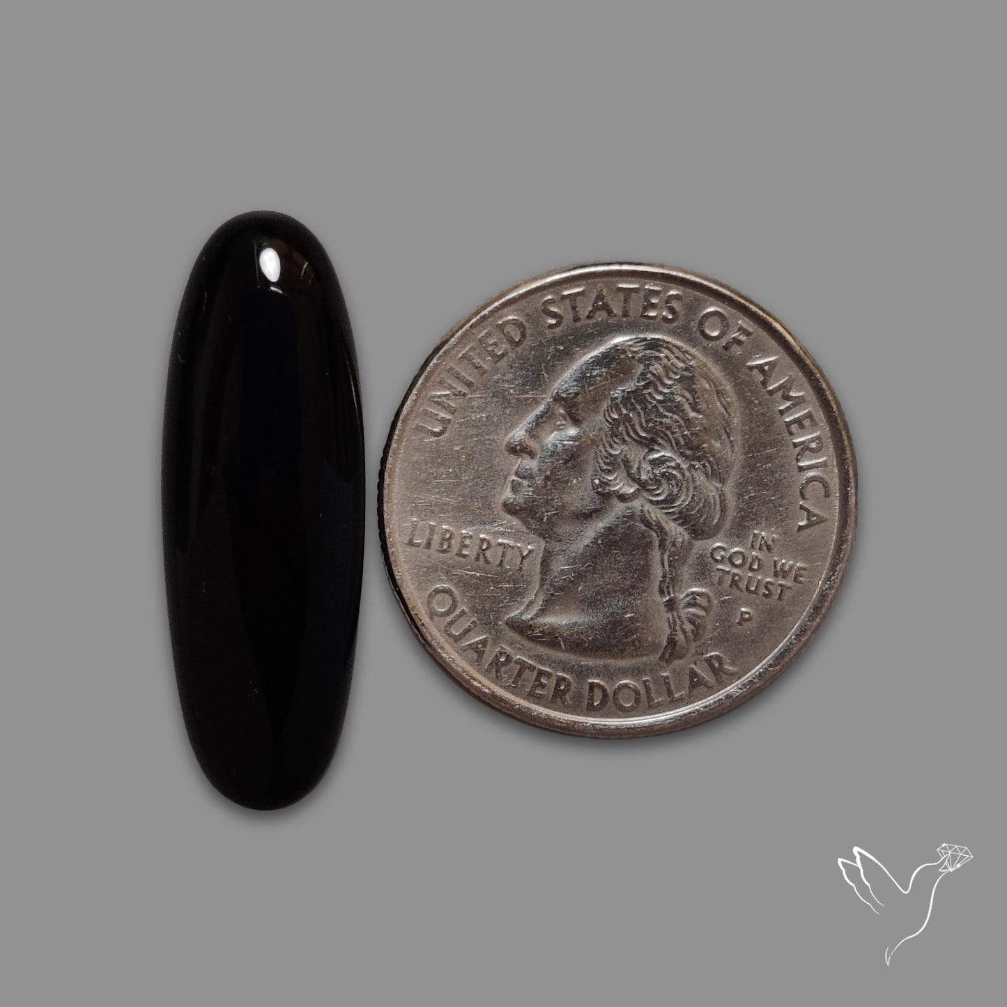 Long Black Onyx Smooth Cabochon