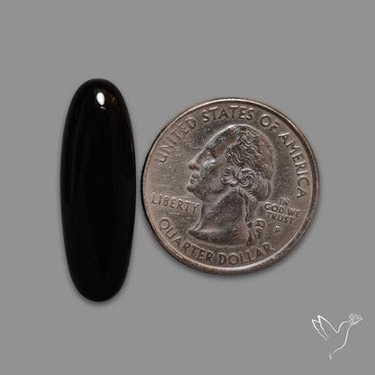 Long Black Onyx Smooth Cabochon