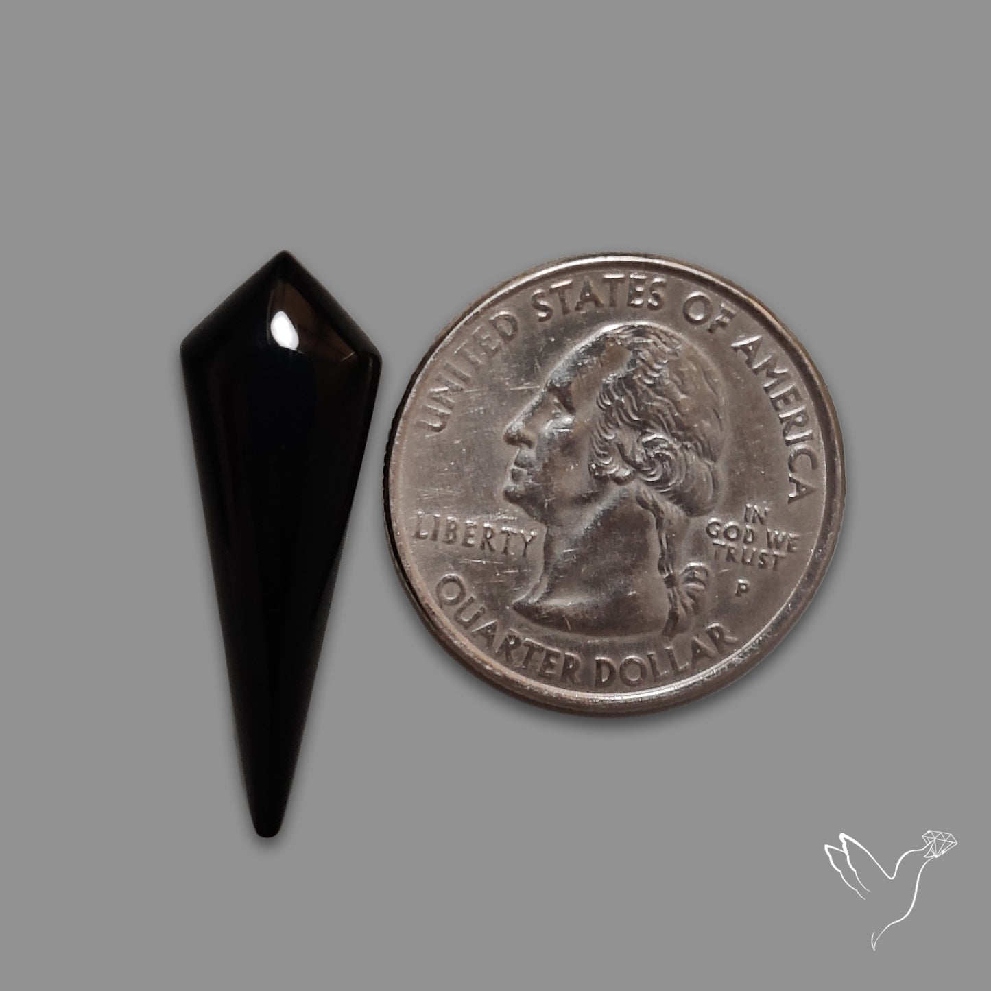 Long Black Onyx Smooth Cabochon