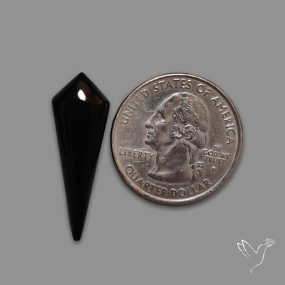 Long Black Onyx Smooth Cabochon