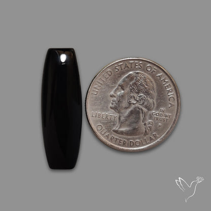 Long Black Onyx Smooth Cabochon
