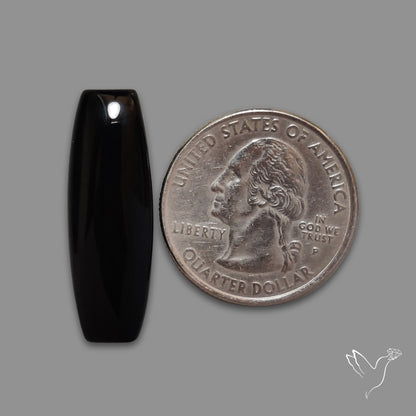 Long Black Onyx Smooth Cabochon