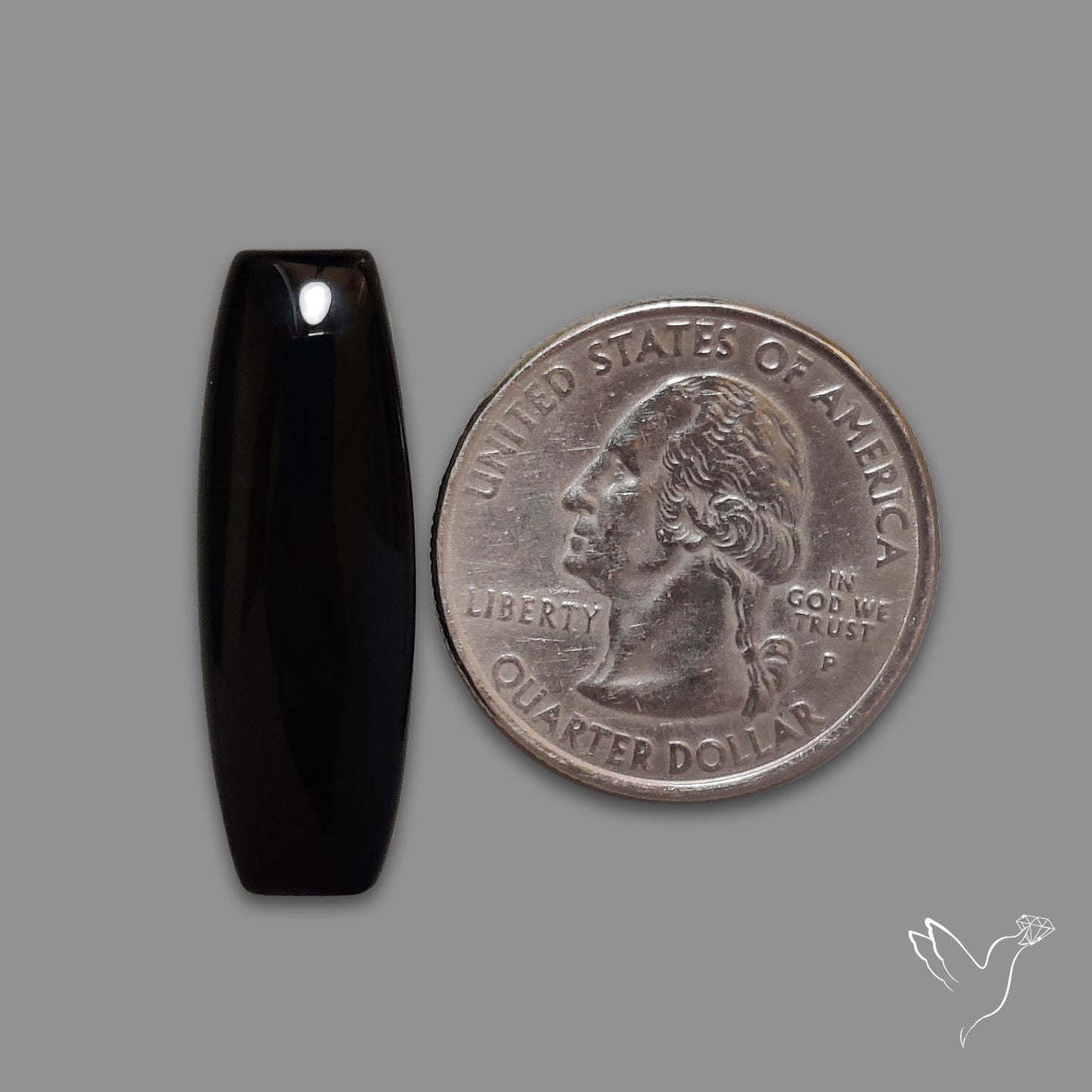 Long Black Onyx Smooth Cabochon