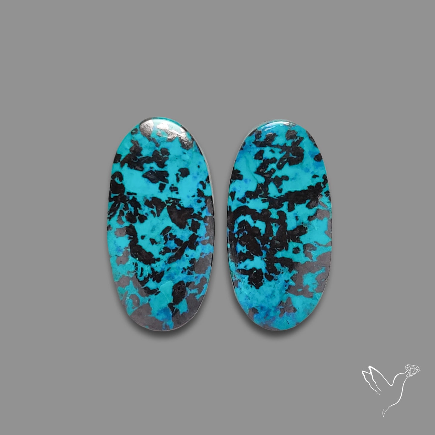 Shattuckites Chrysocolla with Hematite Pair