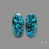 Shattuckites Chrysocolla with Hematite Pair