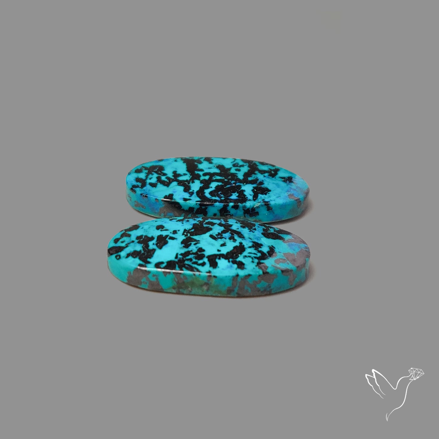 Shattuckites Chrysocolla with Hematite Pair