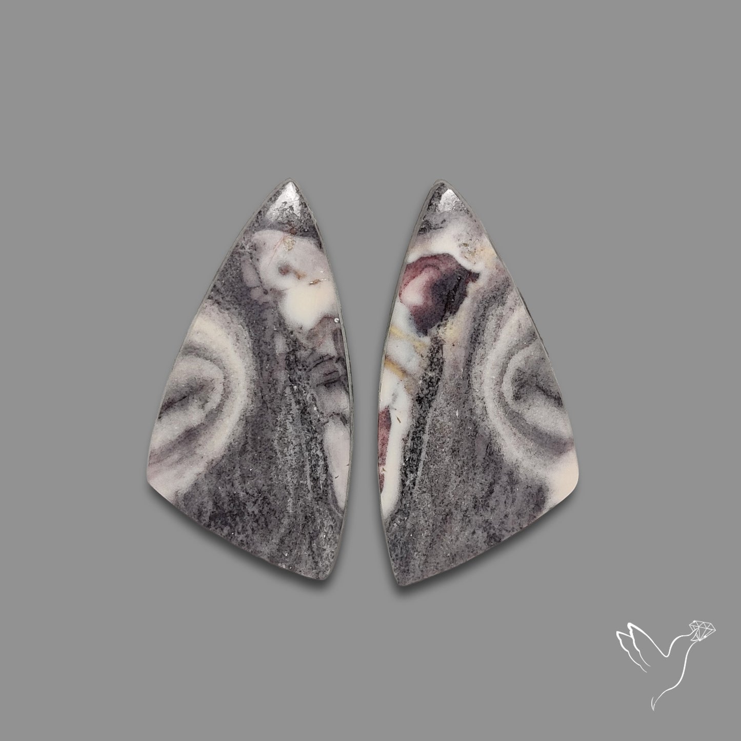 Hyacinth Jasper Cabochon Pair