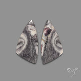 Hyacinth Jasper Cabochon Pair