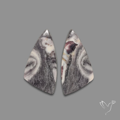 Hyacinth Jasper Cabochon Pair