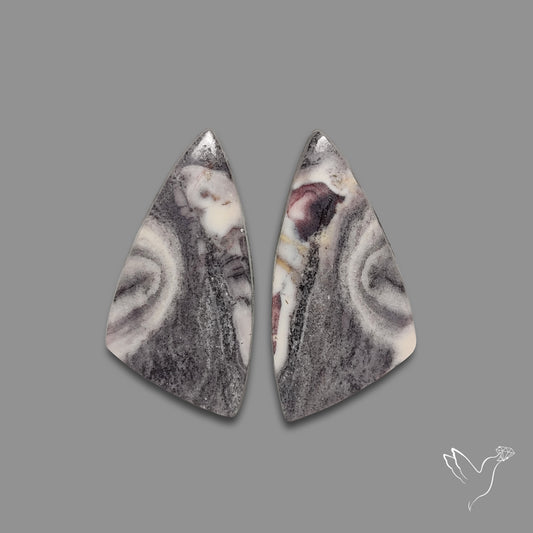 Hyacinth Jasper Cabochon Pair